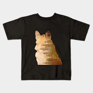 Woodland Fox double-exposure Kids T-Shirt